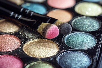 Rich gold bronze and teal shimmering eyeshadow palette featuring deep shades and soft focus pigments for blending into bold glamorous looks