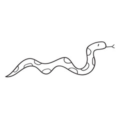 Snake crawls. Outline isolated icon. Black color. Vector design. Illustration on white background.