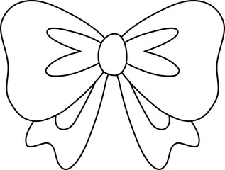 Red Bow Ribbon Christmas Decor Outline