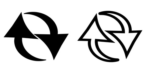 Circle arrow icon set. Reload, refresh, load, recycle and repeat symbols.