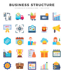 Business Structure. Flat icons Pack. vector illustration.