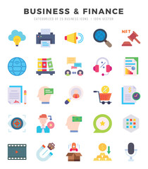 Business & Finance Icon Pack 25 Vector Symbols for Web Design.