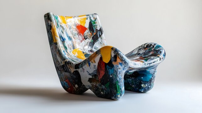 Innovative chair design crafted from recycled ocean plastics highlighting sustainability and modern aesthetics in eco-conscious furniture