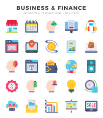 Business & Finance icons set for website and mobile site and apps.
