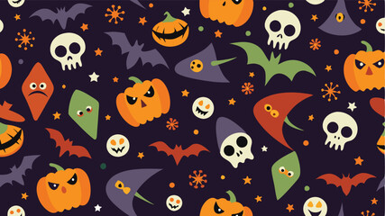 seamless pattern with halloween pumpkins