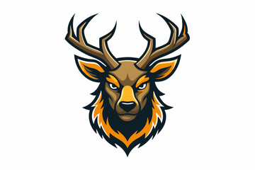 Elk head mascot logo design vector