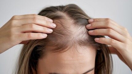 Hair loss in women with postpartum hormonal problems