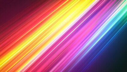 Colorful spectrum background with neon light stripes. Abstract motion blurred rainbow color gradient