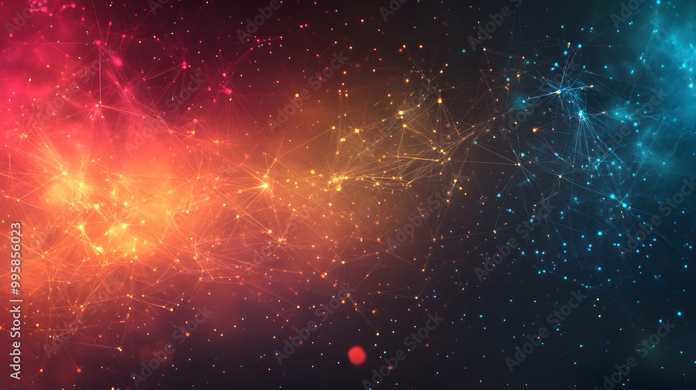 Aufkleber template for science and technology presentation. plexus style background.