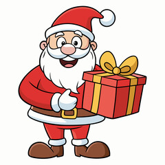 Santa cristmas VECTOR , Santa Claus Christmas cartoon character Merry Christmas Funny Happy Cute Santa Claus Winter Holiday
 