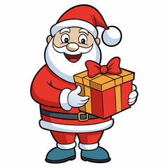 Santa cristmas VECTOR , Santa Claus Christmas cartoon character Merry Christmas Funny Happy Cute Santa Claus Winter Holiday
 