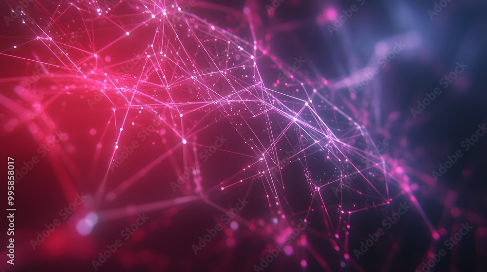 Aufkleber template for science and technology presentation. plexus style background.