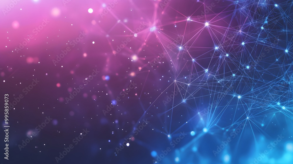 Aufkleber template for science and technology presentation. plexus style background.