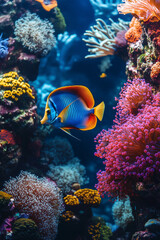 Vibrant Underwater Scene with Stunning Coral and Fish