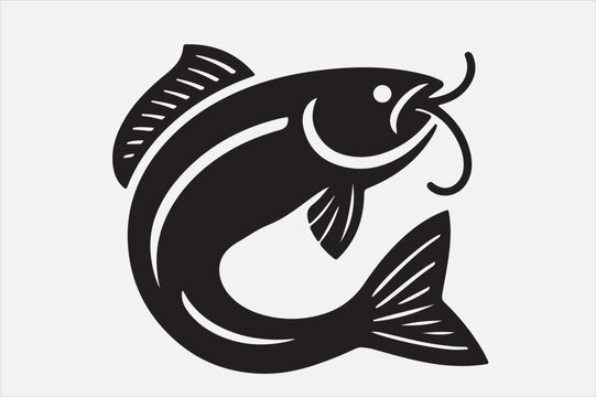 recommend clip art: A Catfish silhouette vector icon design