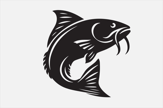 recommend clip art: A Catfish silhouette vector icon design