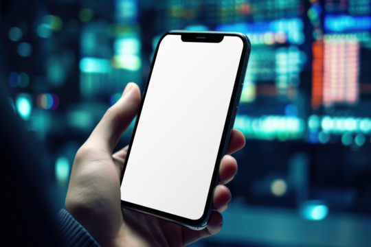 Smartphone screen png mockup, transparent digital device