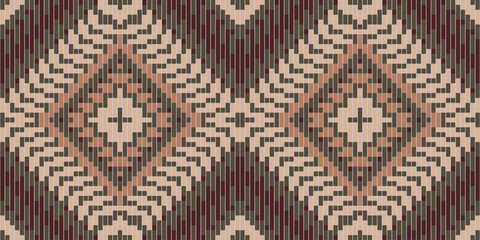 Fototapeta premium Abstract Geometric Abstract Patternfolk Embroidery, Aztec Geometric Ornament Print. Design for Carpet, Wallpaper, Clothing, Wrapping, Fabric