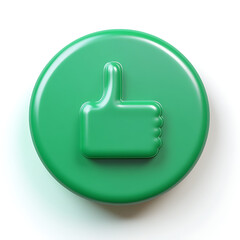 A green "like" icon, symbolizing approval, positivity, and environmental friendliness, typically used in eco-conscious designs.