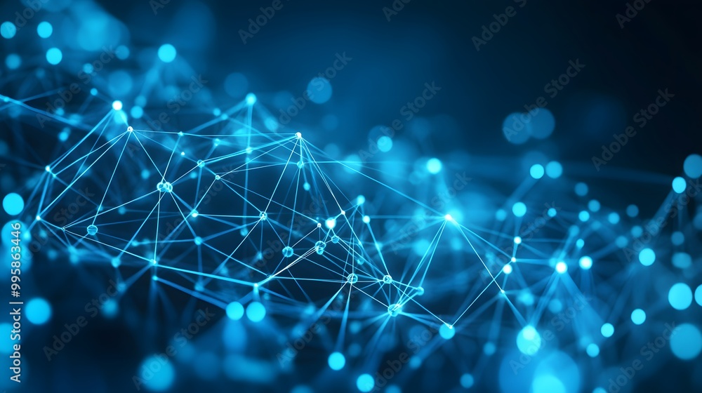 Aufkleber template for science and technology presentation. plexus style background.