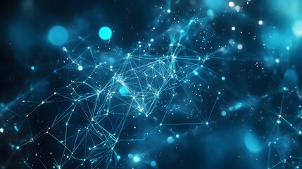 Fototapeta premium Template for science and technology presentation. Plexus style background. 