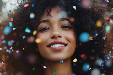 Generative AI image of person celebrating New Year's Christmas by beautifully decorated tree holiday magic advent