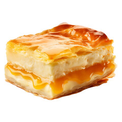 Cheese pie showcased isolated on transparent background png