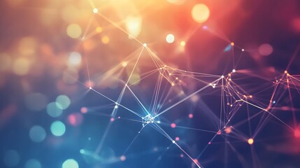 Obraz premium Template for science and technology presentation. Plexus style background. 