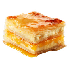 Cheese pie showcased isolated on transparent background png