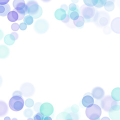 Blue Bubbles Watercolor background , Simple frame design