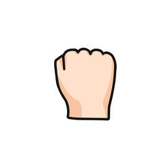vector illustration of fist finger, showing zero number, or as rock and stone at game