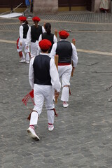 Basque folk dancers during a festival