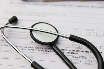 Medical Form and Stethoscope