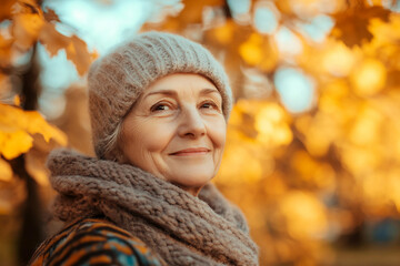 Amazing wonderful autumn season, people admiring golden fall colors outdoors, Generative AI