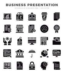Business Presentation icons set for website and mobile site and apps.