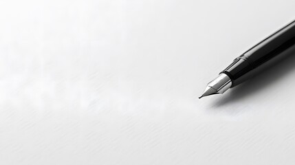 Ink pen on a blank piece of paper. 