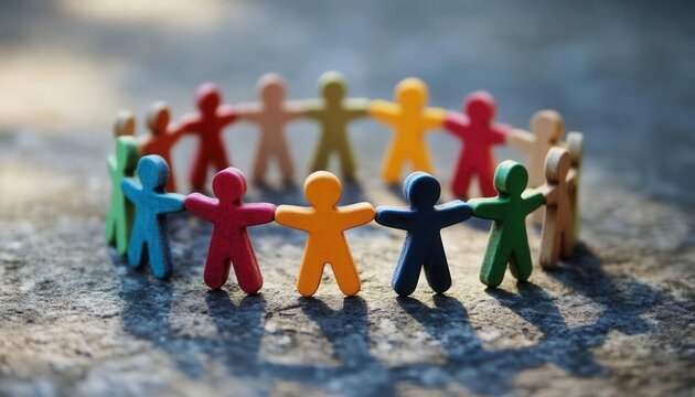 Colorful paper figures connected in a circle, representing unity and diversity.
