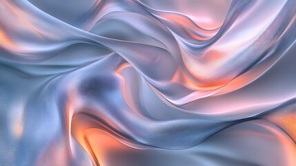 Obraz premium Abstract tech forms gently flowing across a soft muted background