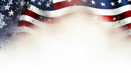 Elegant US Independence Background Featuring Side Border and Corner Design with Transparent White Gradient
