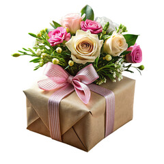 gift wrapped flower bouquet