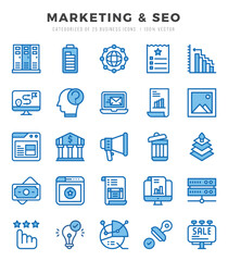 Marketing & SEO icon pack for your website. mobile. presentation. and logo design.