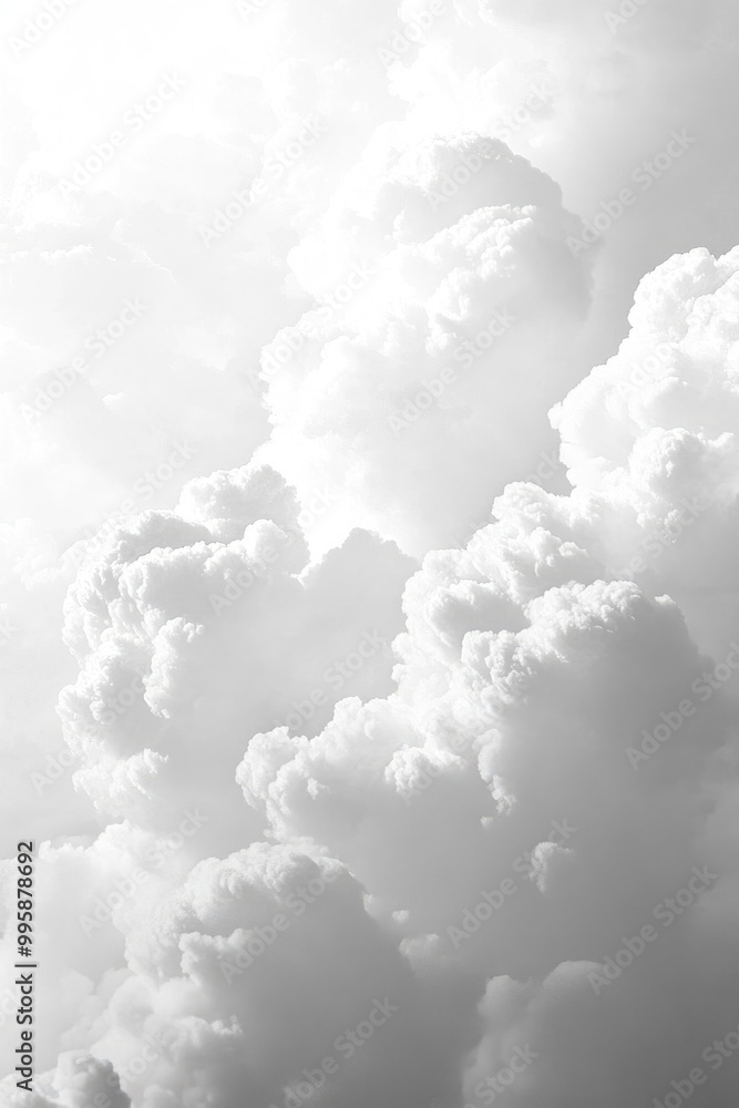 Poster abstract background featuring a gradient of white and grey clouds