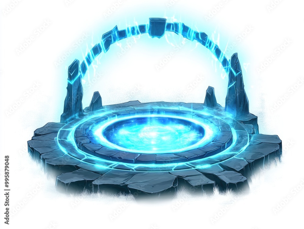Aufkleber illuminated vortex with a png effect on a white backdrop radiant circular teleport platform resembli