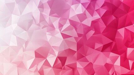 Obraz premium Pastel magenta light pink and deep pink colors blend in a geometric triangle background Low poly design featuring a rumpled triangular origami style gradient in red tones