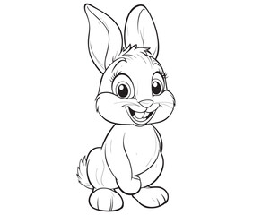 Easter bunny rabbit, Sitting rabbit vector, Rabbit outline character