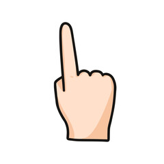 vector illustration of pointing or showing something, as mouse cursor, raise hand