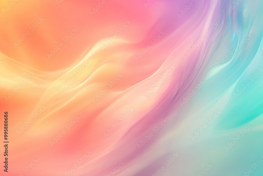 Poster softly blurred abstract background featuring vibrant iridescent colors with smooth gradient transiti