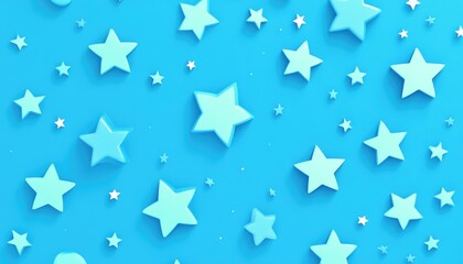 Light blue 2D cartoon design featuring bright colorful stars of various sizes Ideal for use in advertisements posters and banners