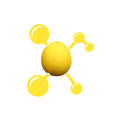 Modern logo design for the chemical yellow melon which is included in the body organs.