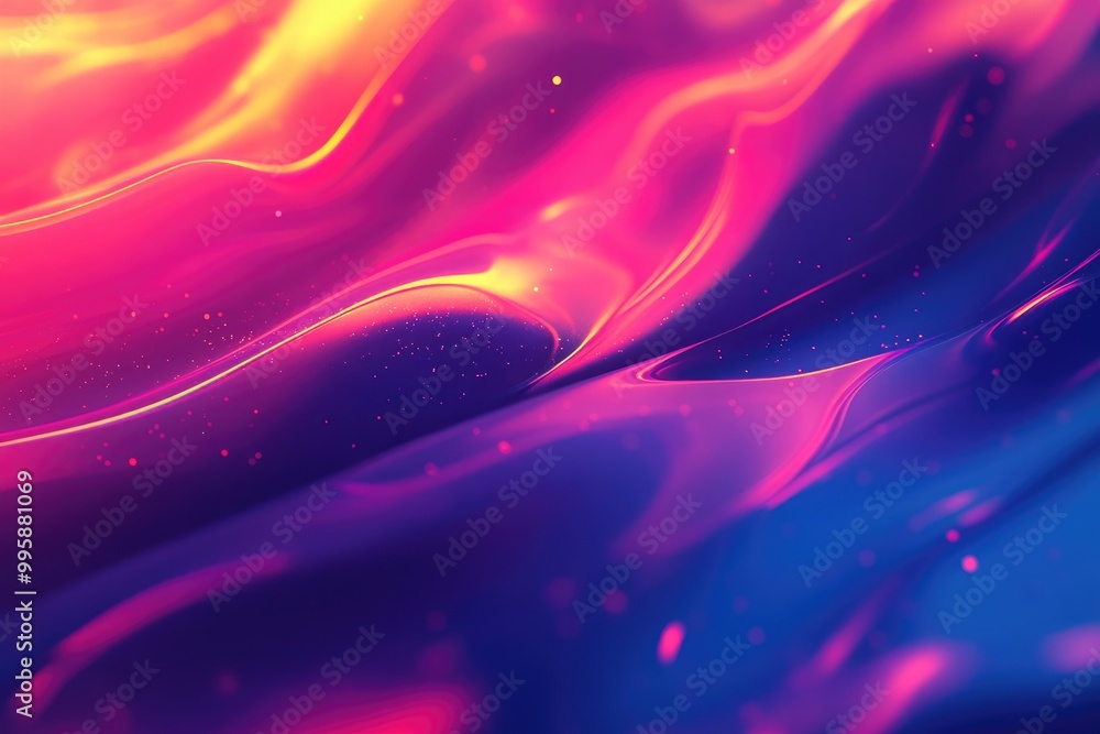 Poster Vibrant backdrop featuring dynamic flickering spots in an animated style Colorful visuals with shifting spots and lines create an engaging motion effect